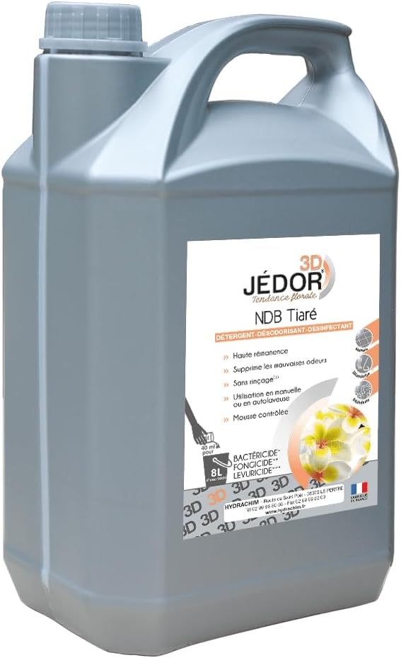 Détergent Désodorisant Désinfectant Jédor 3D - Parfum Tiaré - 5L